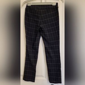 Tribal Navy Cropped Plaid Pants